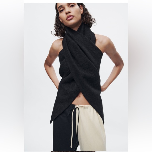 ZARA BLACK BUTTONED ZW WOOL TOP LIMITED EDITION SZ XS/S - Picture 9 of 13